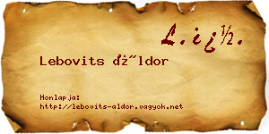 Lebovits Áldor névjegykártya